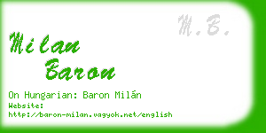 milan baron business card